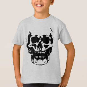 Black White Skull Pop Artwork T-Shirt