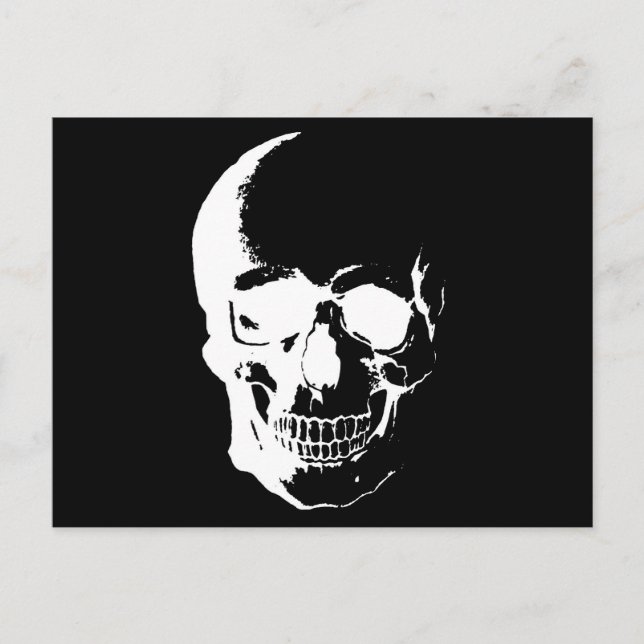 Black & White Skull Postcard (Front)