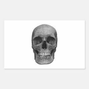 Black & White Skull Rectangular Sticker