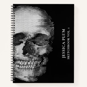 Black White Skull Sketchbook for Artists Notebook