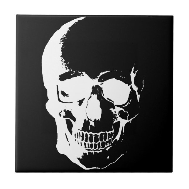 Black & White Skull Tile (Front)