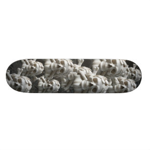 Black White Skulls & Bones Skeleton Skateboard