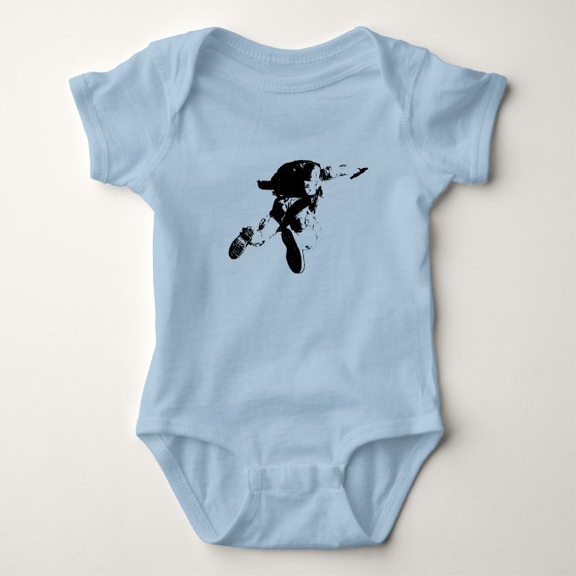 Black & White Skydiving Baby Bodysuit (Front)