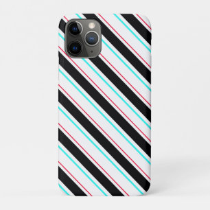 Black White Slanted Regimental Stripe Lines Case-Mate iPhone Case