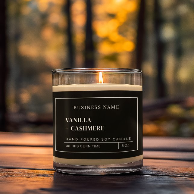 Black White Small Business Handmade Candle Label (Creator Uploaded)