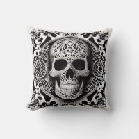 Black & White Smiling Lace Skull