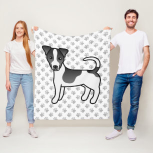 Black & White Smooth Coat Jack Russell Terrier Dog Fleece Blanket