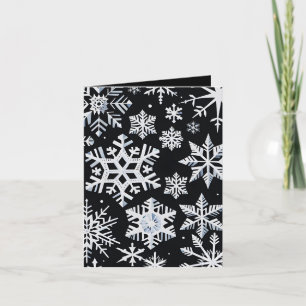 Black & White Snowflake Elegance Photo Christmas Thank You Card