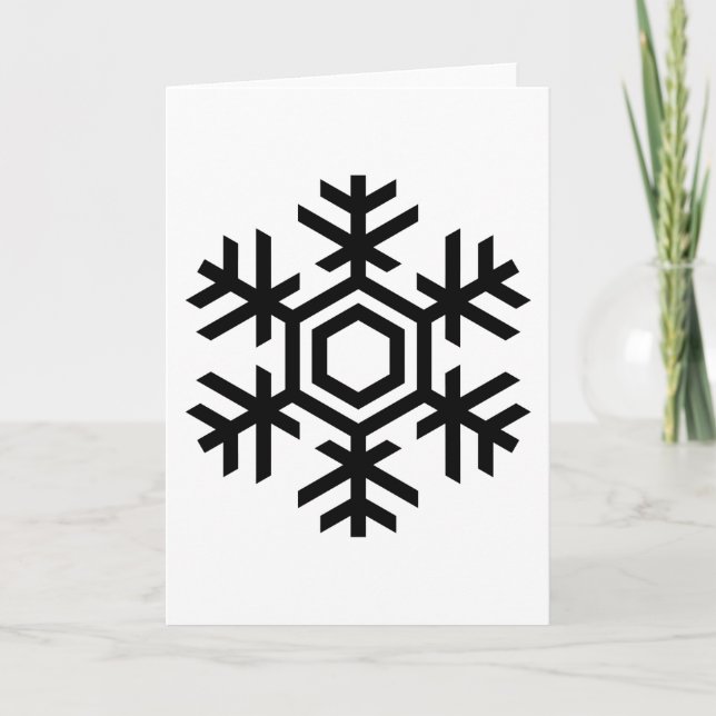 Black & White Snowflake Holiday Card (Front)