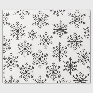 Black & White Snowflake Pattern Wrapping Paper