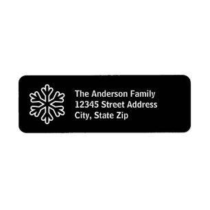 Black & White Snowflake - Return Address Label