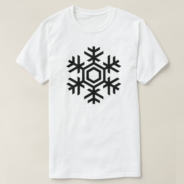 Black & White Snowflake T-Shirt (Design Front)