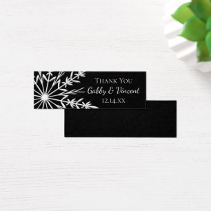 Black White Snowflake Winter Wedding Favour Tags