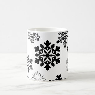 Black & White Snowflakes Coffee Mug
