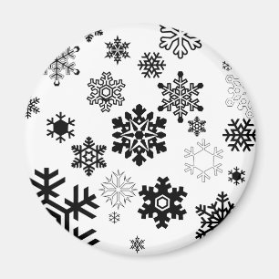 Black & White Snowflakes Magnet