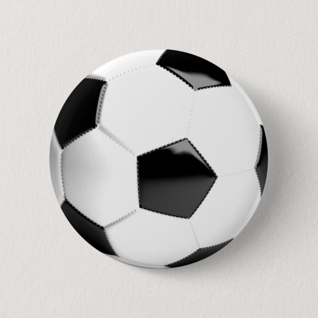 Black & White Soccer Ball 6 Cm Round Badge (Front)