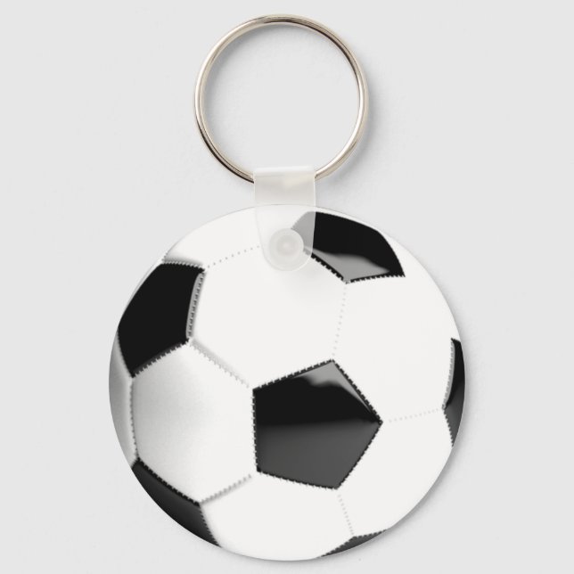Black & White Soccer Ball Key Ring (Front)