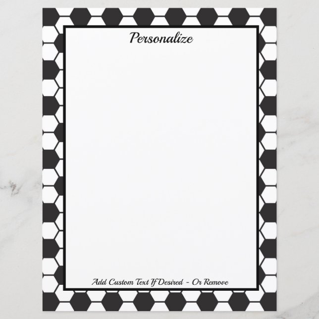 Black White Soccer Ball Pattern Personalise (Front)