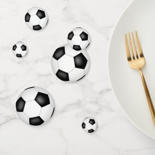 black white soccer balls kids party confetti