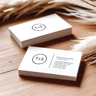Black & White Sophisticated Minimalistic Monogram Business Card