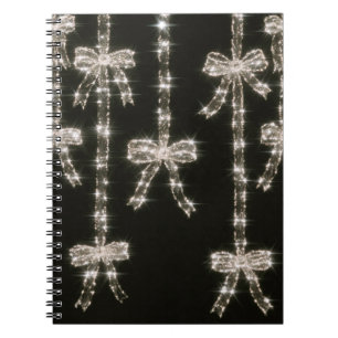Black White Sparkle Bows Notebook