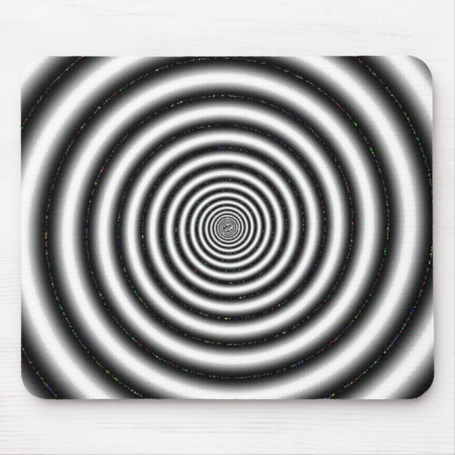 Black & White Spiral Optical Illusion Mouse Pad (Front)