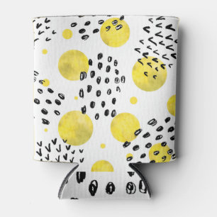 Black White Spirals: Trendy Doodles. Can Cooler