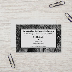 Black & White Spirals with Particles High Tech IT  Business Card