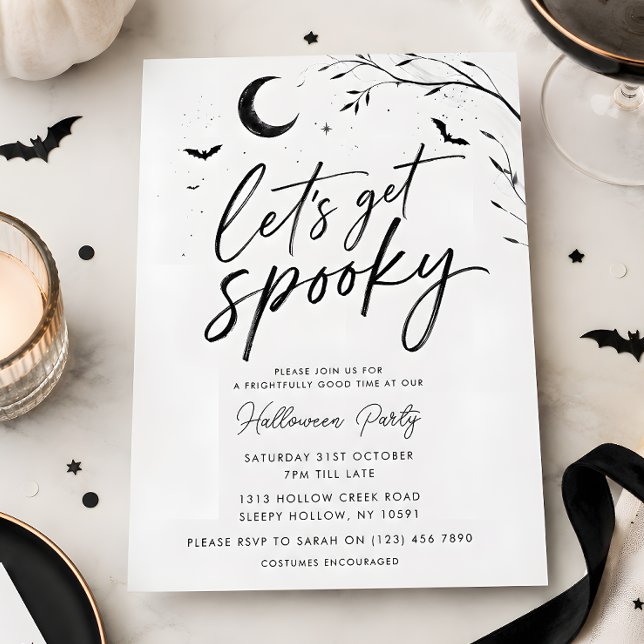 Black & White Spooky Halloween Party Invitation (Creator Uploaded)