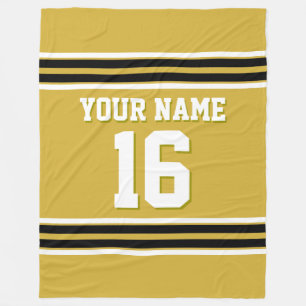 Black White Sports Jersey Fleece Blanket