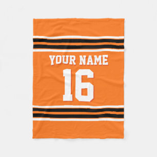 Black White Sports Jersey Fleece Blanket
