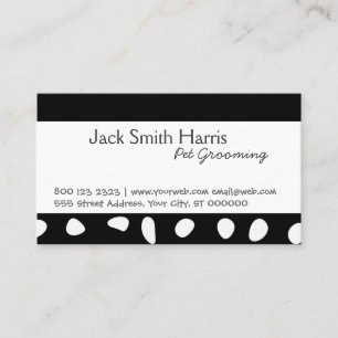 Black White Spots Animal Pet CARE, Pet sitter Appointment Card