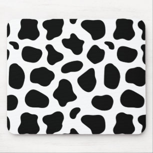 Black & White Spots Cow Skin Pattern Mouse Pad