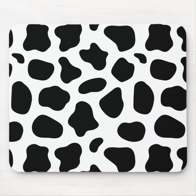Black & White Spots Cow Skin Pattern Mouse Pad (Front)