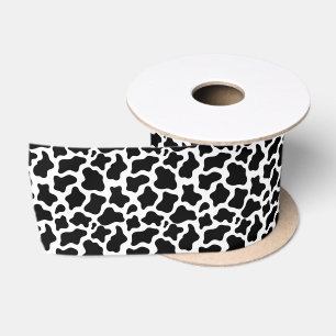Black & White Spotted Cow Satin Ribbon