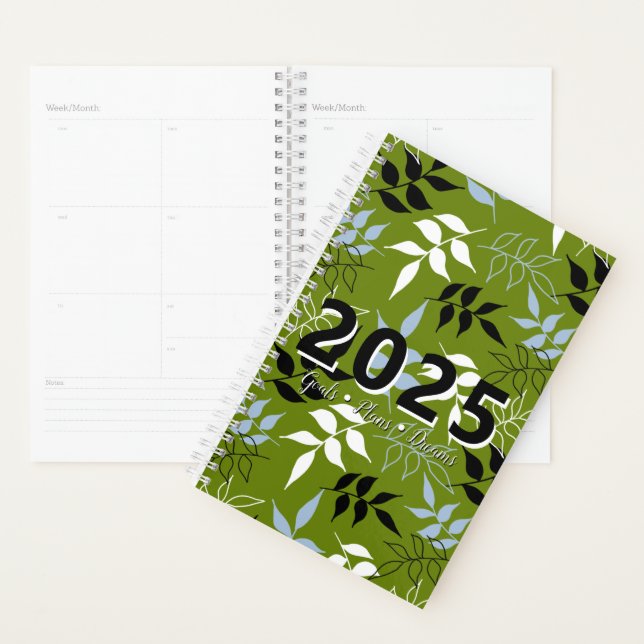 Black & White & Spring All Over 2025 Customisable Planner (Display)