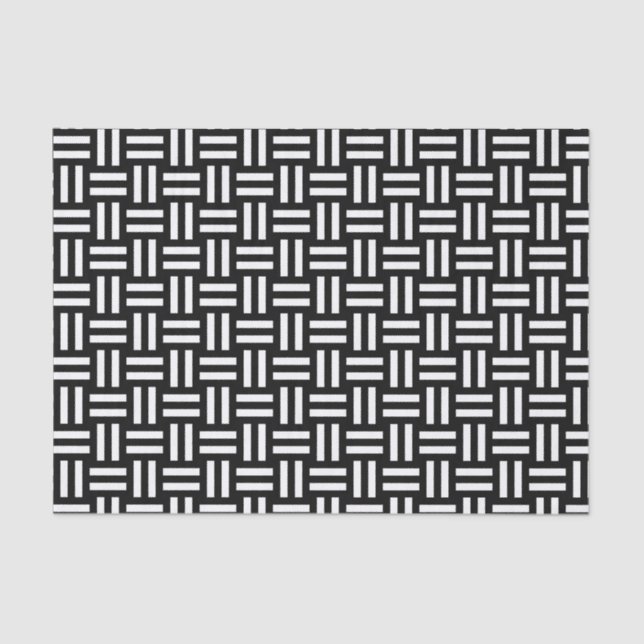 Black & White Square Knot Tissue Paper (Front)