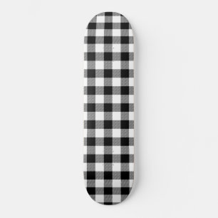 Black & White Squared Minimal Abstract Pattern Skateboard