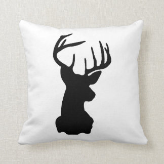 Black & White Stag Head Cushion