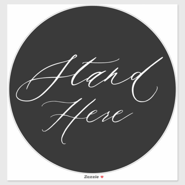 Black & White Stand Here 6 Feet Large Floor Marker (Sheet)