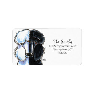 Black White Standard Poodles Large Label