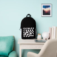 Black & White Star Illusion Backpack – 3D Optical 