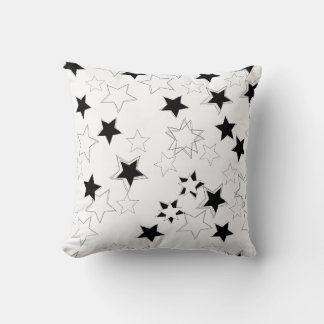 Black & White Star Throw Pillow 