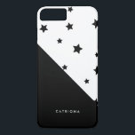 Black & White Stars Patten Abtract Personalised iPhone 8 Plus/7 Plus Case<br><div class="desc">Modern iPhone case featuring black stars pattern. This customisable case will be perfect as a gift.</div>