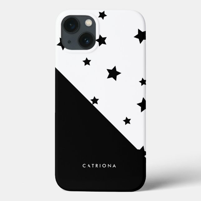 Black & White Stars Patten Abtract Personalised Case-Mate iPhone Case (Back)
