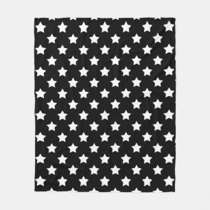 Black White Stars Pattern Decorative Fleece Blanket