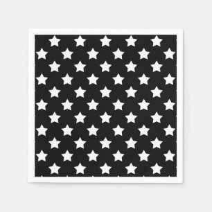 Black White Stars Pattern Decorative Napkin