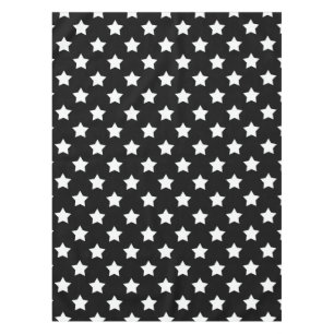 Black White Stars Pattern Decorative Tablecloth