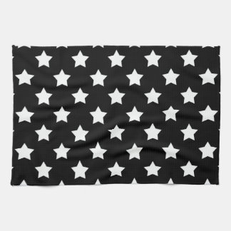 Black White Stars Pattern Decorative Tea Towel
