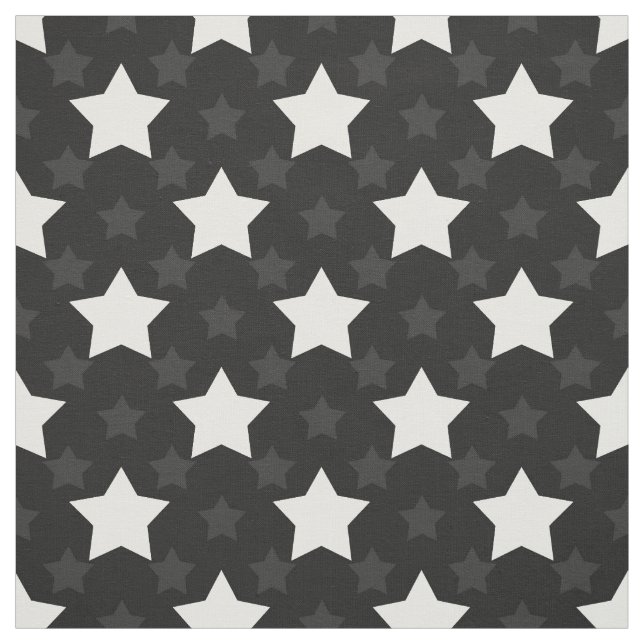 Black White Stars Textile Fabric (Swatch)
